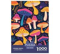 Puzzles Adultes 1000 Pièces Puzzle Illustration Puzzles Papier Jeu Éducatif pour La Décoration De La Maison Colorful Mushrooms pour Adultes Enfants 70x50cm/1000pcs