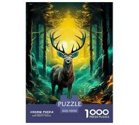 Puzzles Adultes 1000 Pièces Puzzle Jungle Moose Puzzles Papier Divertissement Parfait pour Les Soirées De Jeu The Surreal Deer pour Adultes Et Enfants À Partir De 14 an 70x50cm/1000pcss