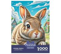 Puzzles Adultes 1000 Pièces Puzzle Lapin nainPuzzles Papier Divertissement pour Les Amants Ou Les Amis Cadeau De Fête des Mères Animaux mignonsPour Adultes Enfants 70x50cm/1000pcs