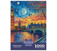Puzzles Adultes 1000 Pièces Puzzle London Tower Bridge Puzzles Papier Jeu Éducatif Team Building Cadeau Bell Tower pour Adultes Et Enfants À Partir De 8 Ans 70x50cm/1000pcs
