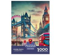 Puzzles Adultes 1000 Pièces Puzzle LondresPuzzles Papier Divertissement Parfait pour Les Soirées De Jeu Urban Landscape pour Adultes Et Enfants À Partir De 12 Ans 70x50cm/1000pcs