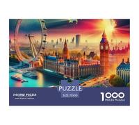 Puzzles Adultes 1000 Pièces Puzzle LondresPuzzles Papier Jeu Éducatif Parfait pour Les Soirées De Jeu Urban Landscape pour Adultes Et Enfants À Partir De 14 an 70x50cm/1000pcss