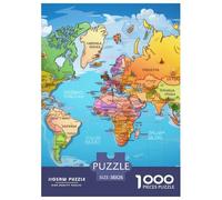 Puzzles Adultes 1000 Pièces Puzzle Map of Europe Puzzles Papier Jeu De Famille Puzzle Familial Painting pour Adultes Et Enfants À Partir De 12 Ans 38x26cm/1000pcs