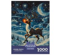 Puzzles Adultes 1000 Pièces Puzzle Milu Deer Puzzles Papier Jeu Éducatif Puzzle Familial Night of Ice and Snow pour Adultes Et Enfants À Partir De 14 an 70x50cm/1000pcss