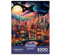 Puzzles Adultes 1000 Pièces Puzzle Moon City Puzzles Papier Jeu De Famille Puzzle Familial Fantasy Town pour Adultes Et Enfants À Partir De 8 Ans 70x50cm/1000pcs