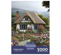 Puzzles Adultes 1000 Pièces Puzzle Mountain Village Cottage Puzzles Papier Divertissement Puzzle Familial Flower Cluster pour Adultes Et Enfants À Partir De 12 Ans 70x50cm/1000pcs