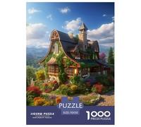 Puzzles Adultes 1000 Pièces Puzzle Mountain Village Cottage Puzzles Papier Jeu De Famille pour La Décoration De La Maison Flower Group pour Adultes Et Enfants À Partir De 8 Ans 70x50cm/1000pcs
