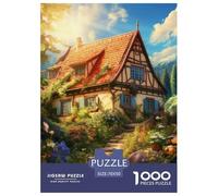 Puzzles Adultes 1000 Pièces Puzzle Mountain Village Cottage Puzzles Papier Jeu Éducatif Parfait pour Les Soirées De Jeu Flower Group pour Adultes Et Enfants À Partir De 8 Ans 70x50cm/1000pcs