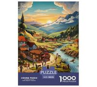 Puzzles Adultes 1000 Pièces Puzzle Paradise Puzzles Papier Jeu Éducatif pour La Décoration De La Maison Happy Valley pour Adultes Et Enfants À Partir De 8 Ans 38x26cm/1000pcs
