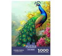 Puzzles Adultes 1000 Pièces Puzzle Peacock Puzzles Papier Jeu De Famille pour La Décoration De La Maison The King of The Birds pour Adultes Et Enfants À Partir De 12 Ans 38x26cm/1000pcs