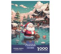 Puzzles Adultes 1000 Pièces Puzzle Père Noël Anime StylePuzzles Papier Jeu De Famille Team Building Cadeau Hot Spring Cabin pour Adultes Et Enfants À Partir De 8 Ans 38x26cm/1000pcs