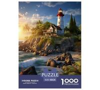 Puzzles Adultes 1000 Pièces Puzzle Phares côtiersPuzzles Papier Jeu Éducatif Team Building Cadeau Sea View Villa pour Adultes Et Enfants À Partir De 14 an 38x26cm/1000pcss