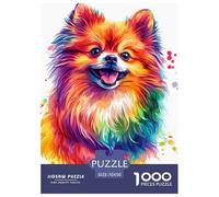 Puzzles Adultes 1000 Pièces Puzzle Pomeranian Puzzles Papier Jeu De Famille Puzzle Familial Pet Dog pour Adultes Et Enfants À Partir De 8 Ans 70x50cm/1000pcs