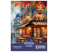 Puzzles Adultes 1000 Pièces Puzzle Restaurants de ruePuzzles Papier Jeu Éducatif Team Building Cadeau Urban Landscape pour Adultes Et Enfants À Partir De 12 Ans 38x26cm/1000pcs