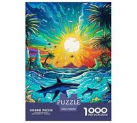 Puzzles Adultes 1000 Pièces Puzzle Seabed A School of Fish Puzzles Papier Divertissement Parfait pour Les Soirées De Jeu Shark pour Adultes Et Enfants À Partir De 14 an 70x50cm/1000pcss