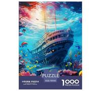 Puzzles Adultes 1000 Pièces Puzzle Seabed A School of Fish Puzzles Papier Jeu De Famille Puzzle Familial Wreck pour Adultes Et Enfants À Partir De 8 Ans 70x50cm/1000pcs