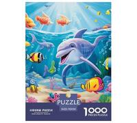 Puzzles Adultes 1000 Pièces Puzzle Seabed A School of Fish Puzzles Papier Jeu Éducatif Pour Les Amants Ou Les Amis Cadeau De Fête Des Mères Dolphin Pour Adultes Et Enfants À Partir De 12 Ans 70x50cm/1