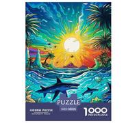 Puzzles Adultes 1000 Pièces Puzzle Seabed A School of Fish Puzzles Papier Jeu Éducatif Pour Les Amants Ou Les Amis Cadeau De Fête Des Mères Shark Pour Adultes Et Enfants À Partir De 8 Ans 38x26cm/1000