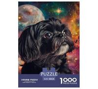 Puzzles Adultes 1000 Pièces Puzzle Shih Tzu Puzzles Papier Jeu De Famille pour La Décoration De La Maison Starry Sky Dog pour Adultes Enfants 38x26cm/1000pcs