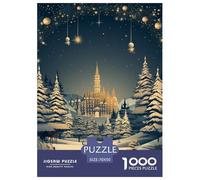 Puzzles Adultes 1000 Pièces Puzzle Snowy Christmas Happy New Year Puzzles Papier Divertissement Puzzle Familial Milu Deer pour Adultes Et Enfants À Partir De 12 Ans 70x50cm/1000pcs