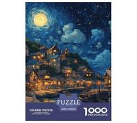 Puzzles Adultes 1000 Pièces Puzzle Sunset at The Harbor Puzzles Papier Jeu Éducatif Pour Les Amants Ou Les Amis Cadeau De Fête Des Mères Seaside Town Pour Adultes Et Enfants À Partir De 14 An 70x50cm/