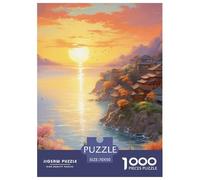 Puzzles Adultes 1000 Pièces Puzzle Sunset over The Harbour Puzzles Papier Jeu Éducatif Pour Les Amants Ou Les Amis Cadeau De Fête Des Mères A Beautiful Town Pour Adultes Et Enfants À Partir De 14 An 7