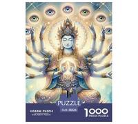 Puzzles Adultes 1000 Pièces Puzzle Thousand-Hand Guanyin Puzzles Papier Jeu De Famille pour La Décoration De La Maison The Buddha pour Adultes Enfants 38x26cm/1000pcs