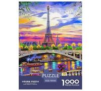 Puzzles Adultes 1000 Pièces Puzzle Tour EiffelPuzzles Papier Divertissement pour La Décoration De La Maison Urban Landscape pour Adultes Et Enfants À Partir De 14 an 70x50cm/1000pcss