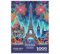 Puzzles Adultes 1000 Pièces Puzzle Tour EiffelPuzzles Papier Divertissement pour La Décoration De La Maison Urban Landscape pour Adultes Et Enfants À Partir De 14 an 70x50cm/1000pcss