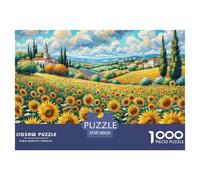 Puzzles Adultes 1000 Pièces Puzzle tournesolPuzzles Papier Jeu Éducatif Parfait pour Les Soirées De Jeu Peinture de paysagePour Adultes Et Enfants À Partir De 14 an 38x26cm/1000pcss