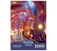 Puzzles Adultes 1000 Pièces Puzzle Train Starry Night Puzzles Papier Divertissement Team Building Cadeau Dream Number pour Adultes Et Enfants À Partir De 12 Ans 70x50cm/1000pcs