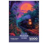 Puzzles Adultes 1000 Pièces Puzzle Train Starry Night Puzzles Papier Jeu De Famille pour La Décoration De La Maison Tropical Rain Forest pour Adultes Et Enfants À Partir De 14 an 38x26cm/1000pcss