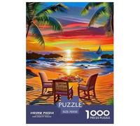 Puzzles Adultes 1000 Pièces Puzzle Vacances Plage Papier Jeu Éducatif Team Building Cadeau Exquisite Scenery pour Adultes Et Enfants À Partir De 8 Ans 70x50cm