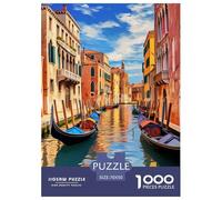 Puzzles Adultes 1000 Pièces Puzzle Venice Canal View Puzzles Papier Divertissement Parfait pour Les Soirées De Jeu Water City pour Adultes Et Enfants À Partir De 12 Ans 70x50cm/1000pcs