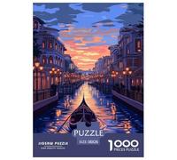 Puzzles Adultes 1000 Pièces Puzzle Venice Water City Puzzles Papier Jeu De Famille Team Building Cadeau Ferryboat pour Adultes Enfants 38x26cm/1000pcs