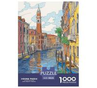 Puzzles Adultes 1000 Pièces Puzzle Venice Water City Puzzles Papier Jeu Éducatif pour Les Amants Ou Les Amis Cadeau De Fête des Mères Tower pour Adultes Et Enfants À Partir De 8 Ans 38x26cm/1000pcs