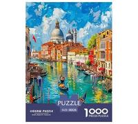 Puzzles Adultes 1000 Pièces Puzzle Venise Ville de l'eauPuzzles Papier Jeu De Famille Team Building Cadeau Urban Landscape pour Adultes Enfants 38x26cm/1000pcs