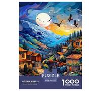 Puzzles Adultes 1000 Pièces Puzzle Villages Puzzles Papier Jeu Éducatif pour Les Amants Ou Les Amis Cadeau De Fête des Mères Strange Town pour Adultes Enfants 70x50cm/1000pcs