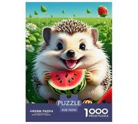 Puzzles Adultes 1000 Pièces Puzzle Watermelon Hedgehog Puzzles Papier Divertissement Team Building Cadeau Cute Animals pour Adultes Enfants 70x50cm/1000pcs