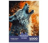 Puzzles Adultes 1000 Pièces Puzzle Wolf Puzzles Papier Divertissement Parfait pour Les Soirées De Jeu Cool Wolf Picture pour Adultes Et Enfants À Partir De 8 Ans 38x26cm/1000pcs