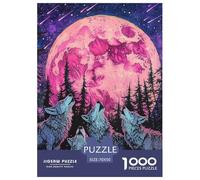Puzzles Adultes 1000 Pièces Puzzle Wolf Puzzles Papier Jeu De Famille pour La Décoration De La Maison Blood Moon pour Adultes Et Enfants À Partir De 14 an 70x50cm/1000pcss