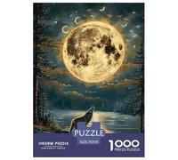 Puzzles Adultes 1000 Pièces Puzzle Wolf Puzzles Papier Jeu Éducatif Puzzle Familial Wolves in The Moonlight pour Adultes Et Enfants À Partir De 14 an 70x50cm/1000pcss