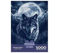 Puzzles Adultes 1000 Pièces Puzzle Wolves in The Moonlight Puzzles Papier Jeu De Famille Puzzle Familial Wolf pour Adultes Et Enfants À Partir De 14 Ans 38x26cm/1000pcs