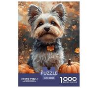 Puzzles Adultes 1000 Pièces Puzzle Yorkshire Terrier Puzzles Papier Divertissement Parfait pour Les Soirées De Jeu Pet Dog pour Adultes Et Enfants À Partir De 14 an 38x26cm/1000pcss