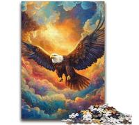 Puzzles Adultes 1000 pièces Puzzles Aigle colorés pour Adolescents, Anti-Stress Staycation Kill Time Wishlist avec Père Noël (75x50cm)