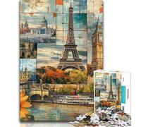 Puzzles Adultes 1000 pièces Puzzles de Collage de Pays européens Jeux d'activités familiales stimulants Jouet à Faire soi-même pour décoration Murale de la Maison Cadeaux 26x38cm