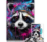 Puzzles Adultes 1000 pièces, Puzzles Difficiles à réaliser, Animaux Raton Laveur, pour Adolescents, idéal comme Cadeau pour Toute la Famille, adapté aux Enfants de 14 Ans et Plus (Taille 75x50cm)