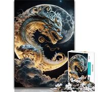 Puzzles Adultes 1000 pièces, Puzzles Difficiles Dragon Brave, pour Passer Le Temps à la Maison avec des pièces de Formes aléatoires entièrement emboîtables (Taille 38x26cm)
