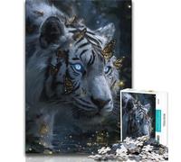 Puzzles Adultes 1000 pièces, Puzzles Difficiles Fantasy Tiger, pour Passer Le Temps à la Maison avec des pièces de Formes aléatoires entièrement emboîtables (Taille 38x26cm)