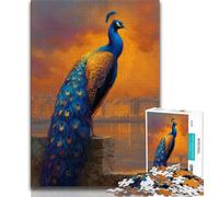 Puzzles Adultes 1000 pièces, Puzzles Difficiles, Motif Paon doré, pour Passer Le Temps à la Maison, avec des pièces de Formes aléatoires entièrement emboîtables (Taille 75x50cm)